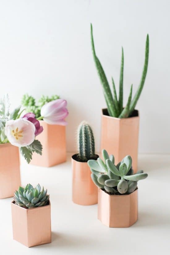 Copper Geometric Planters