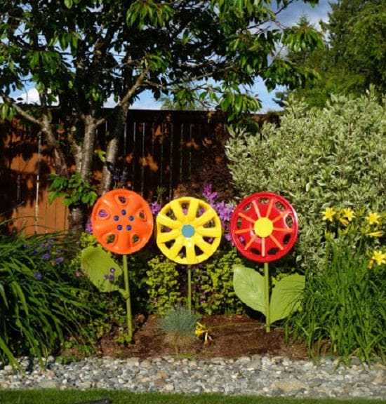 Hubcap Flowers