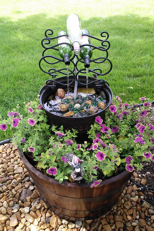 Wine Bottle Water Feature Ideas 9
