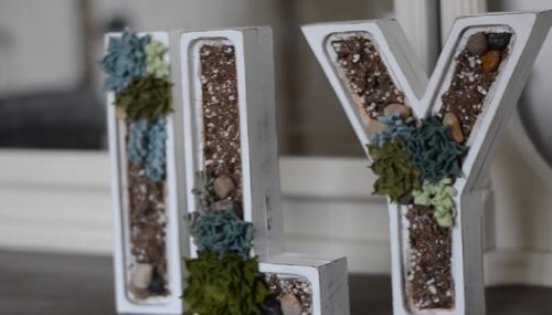 DIY Letter Planter Ideas 99