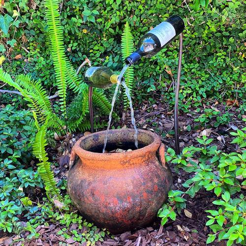 Wine Bottle Water Feature Ideas 7