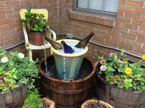 Wine Bottle Water Feature Ideas