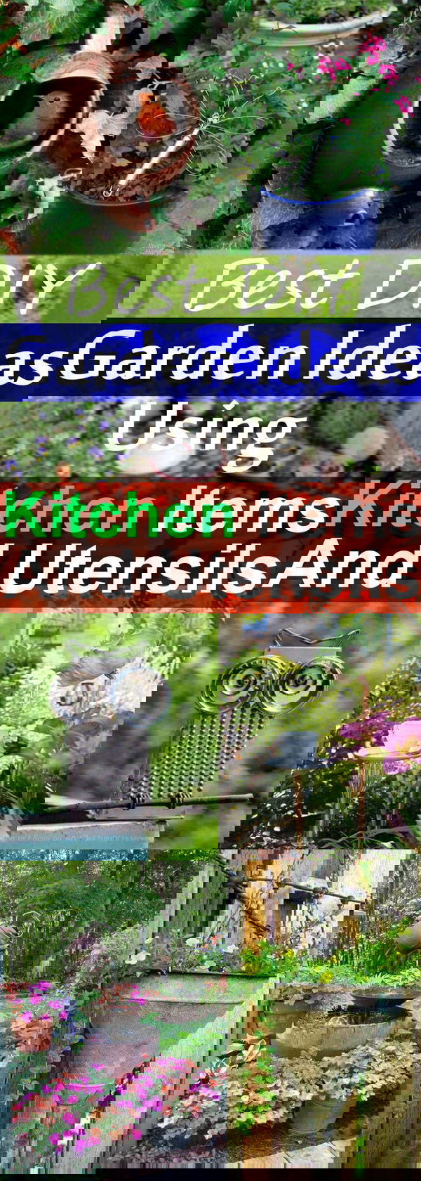 If you have unused kitchen items or old utensils, for example: Tea mug, saucepan etc. do not rush to throw them away-- BEFORE DOING ANYTHING look at these DIY garden ideas from kitchen items and utensils.