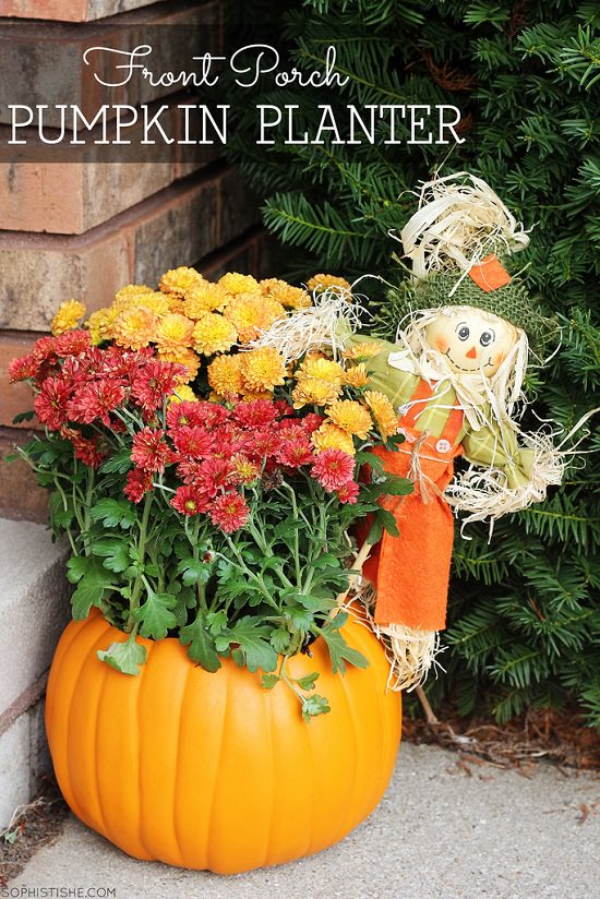 Front Porch Pumpkin Planter