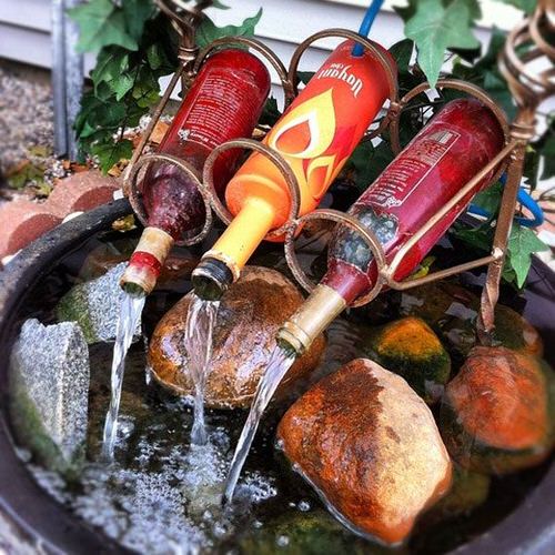 Wine Bottle Water Feature Ideas 6