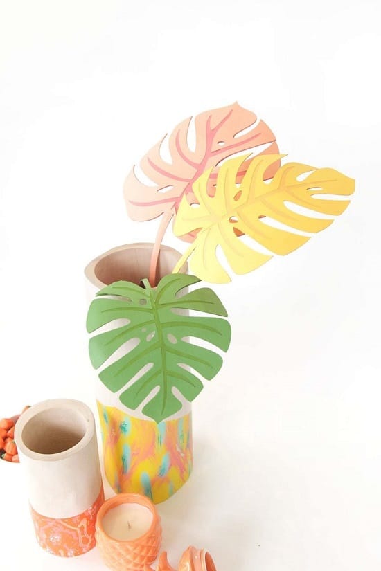 DIY Paper Monstera Leaves