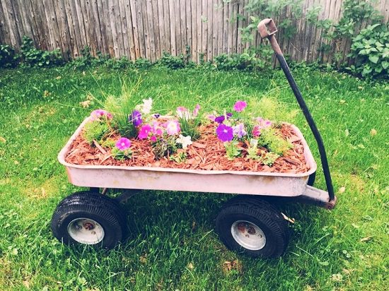 Rusty Wagon Planter